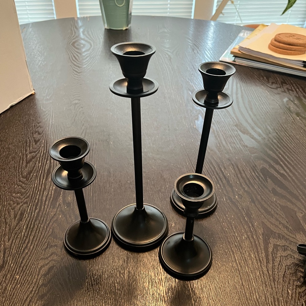 Black Candle Holders
